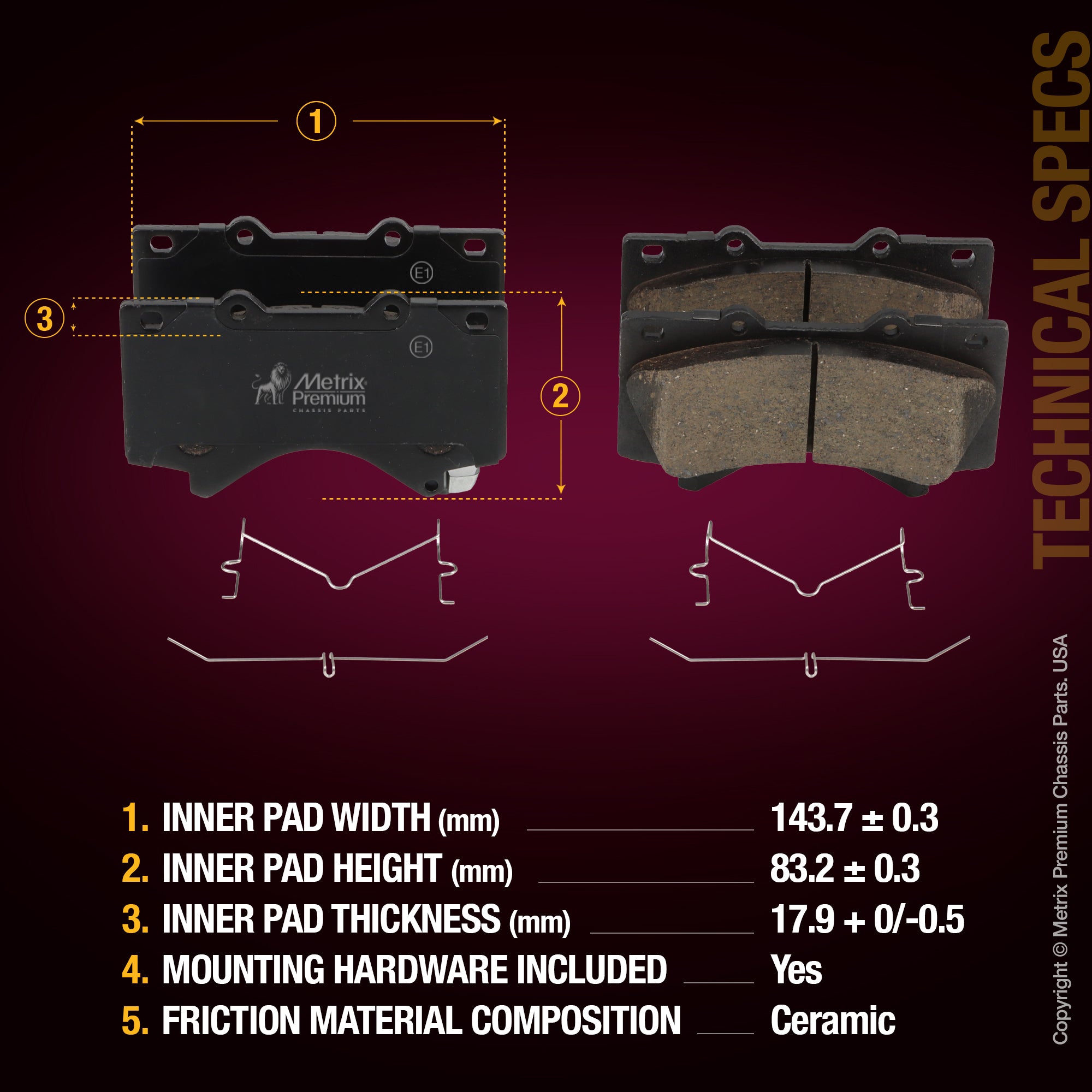 Metrix Premium Front & Rear Brake Pad Kit 95787MT aftermarket car parts