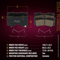 Metrix Premium Front & Rear Brake Pad Kit 95787MT aftermarket car parts