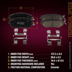 Metrix Premium Front & Rear Brake Pad Kit 95780MT aftermarket car parts