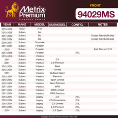 Metrix Premium Front Disc Brake Pad Set 94029MS OEM fit spare parts
