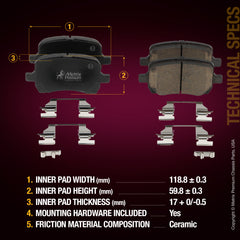Metrix Premium Front Disc Brake Pad Set 94030MC aftermarket car parts