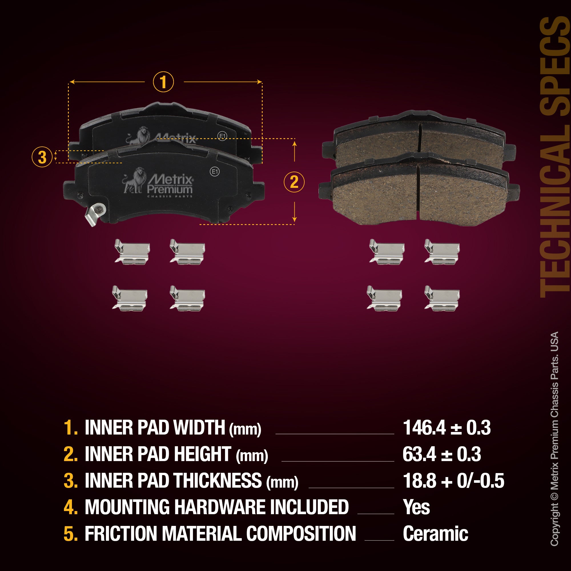 Metrix Premium Front & Rear Brake Pad Kit 95782MT aftermarket car parts