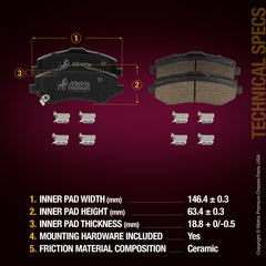 Metrix Premium Front & Rear Brake Pad Kit 95782MT aftermarket car parts