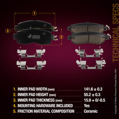 Metrix Premium Front Disc Brake Pad Set 94032MC aftermarket car parts