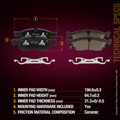 Metrix Premium Front Disc Brake Pad Set 94034MC aftermarket car parts