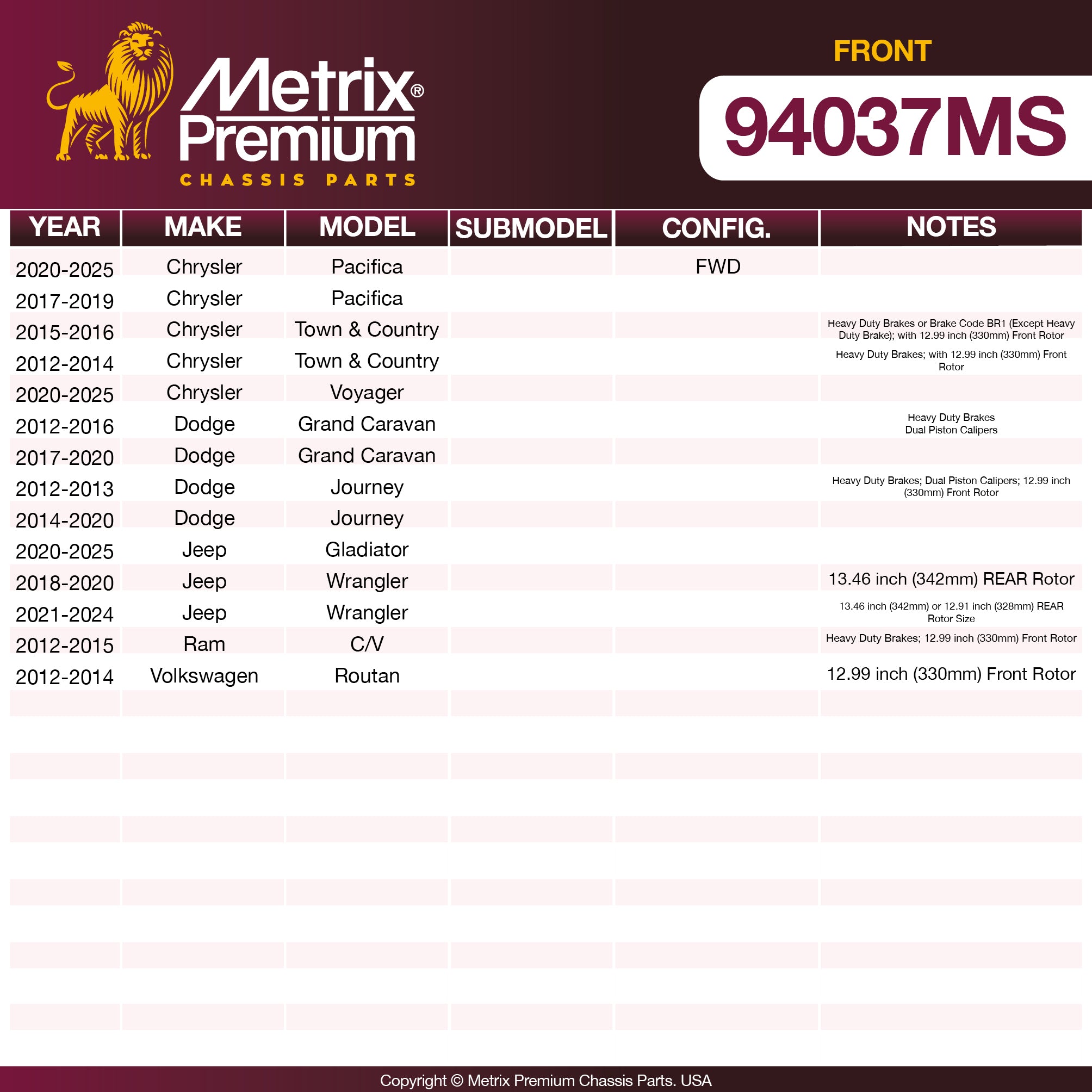 Metrix Premium Chassis Parts  suspension steering brake parts