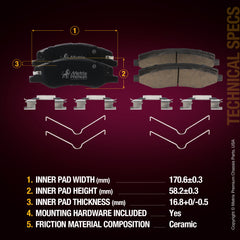 Metrix Premium Front Disc Brake Pad Set 94040MC aftermarket car parts