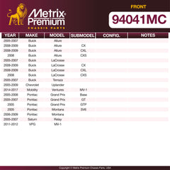 Metrix Premium Front Disc Brake Pad Set 94041MC OEM fit spare parts
