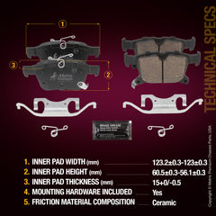 Metrix Premium Rear Disc Brake Pad Set 94042MC aftermarket car parts