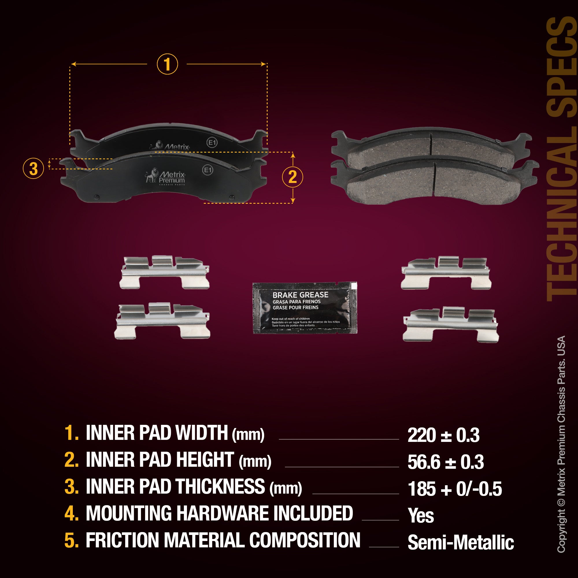 Metrix Premium Front&Rear Disc Brake Pad Set 94043MS aftermarket car parts