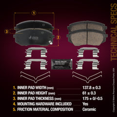 Metrix Premium Front Disc Brake Pad Set 94047MC aftermarket car parts
