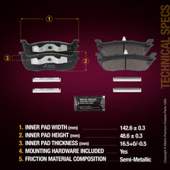 Metrix Premium Rear Disc Brake Pad Set 94050MS aftermarket car parts