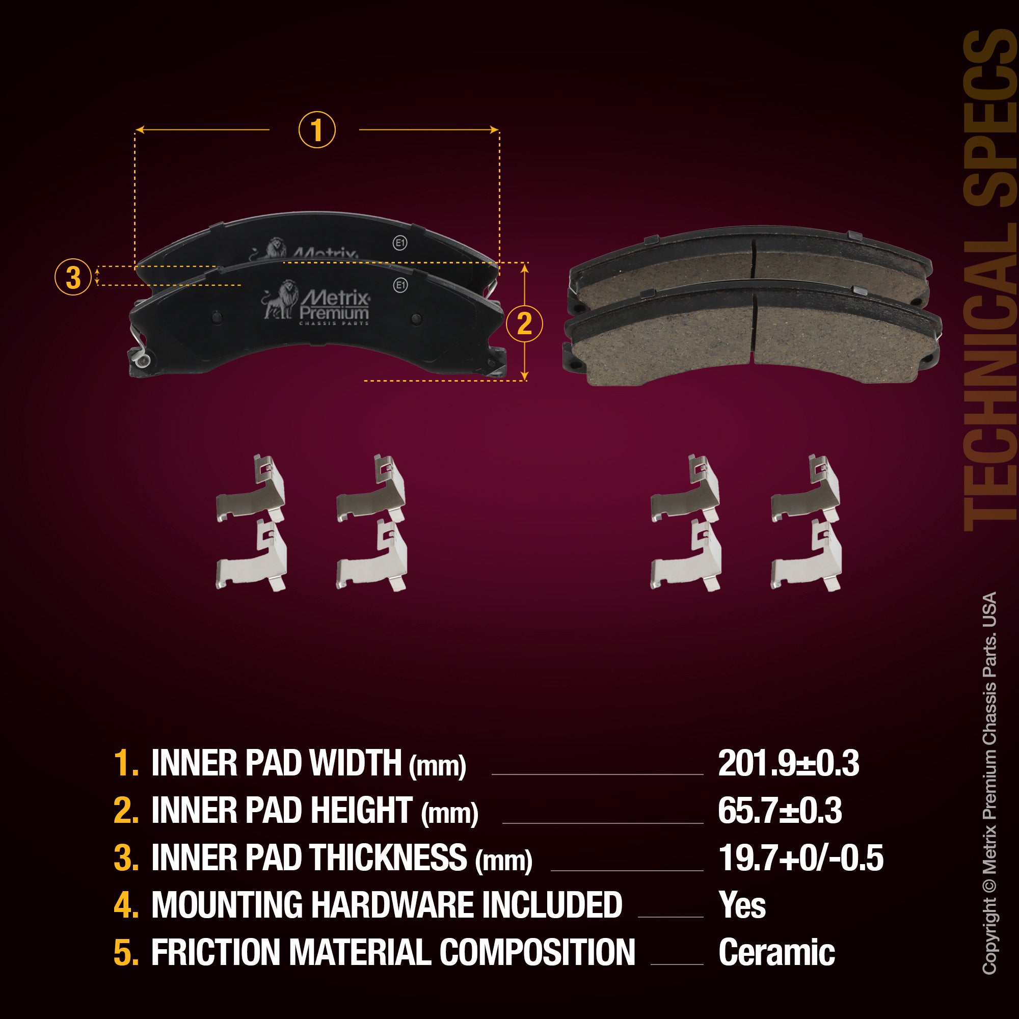 Metrix Premium Front&Rear Disc Brake Pad Set 94053MC aftermarket car parts