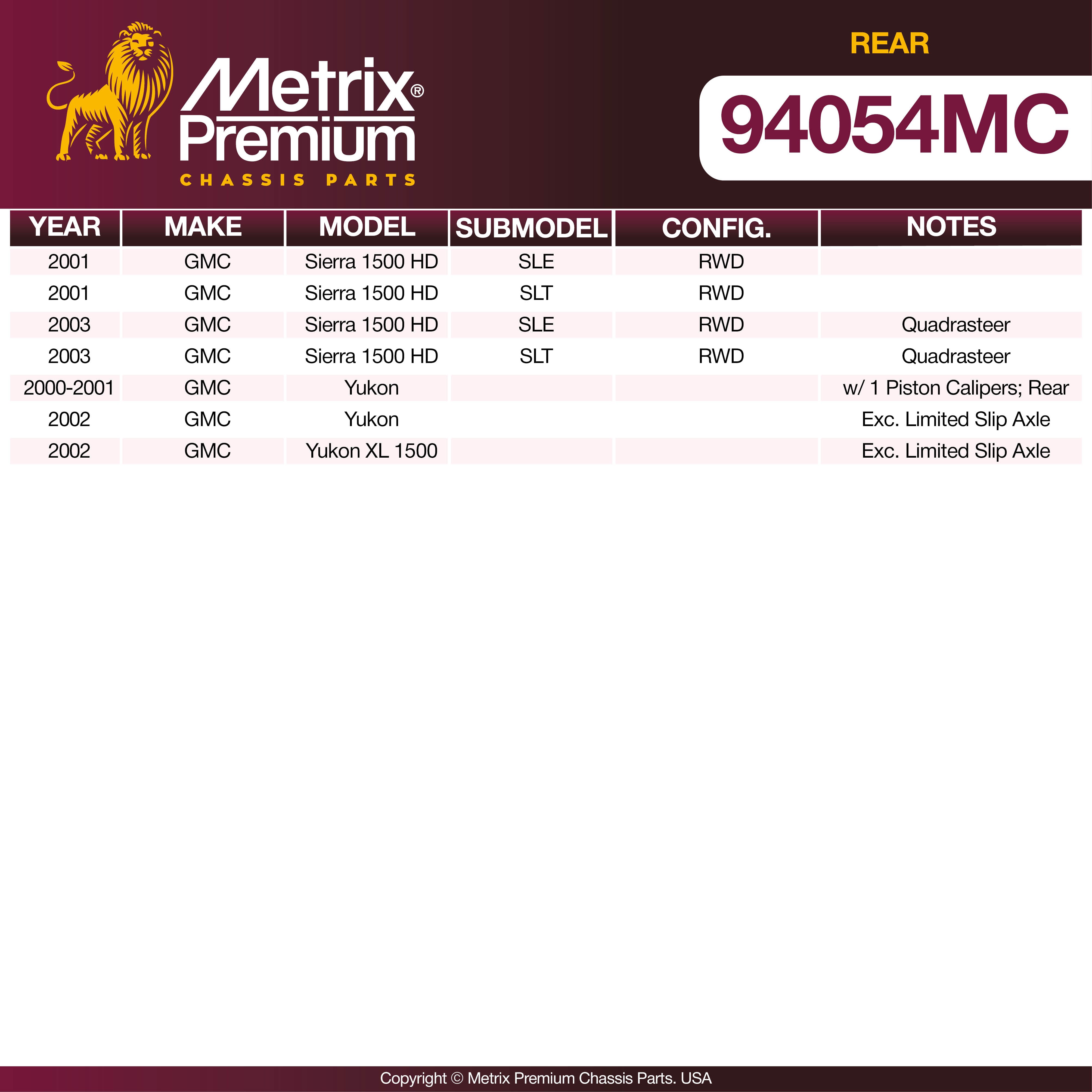 Metrix Premium Rear Disc Brake Pad Set 94054MC aftermarket car parts