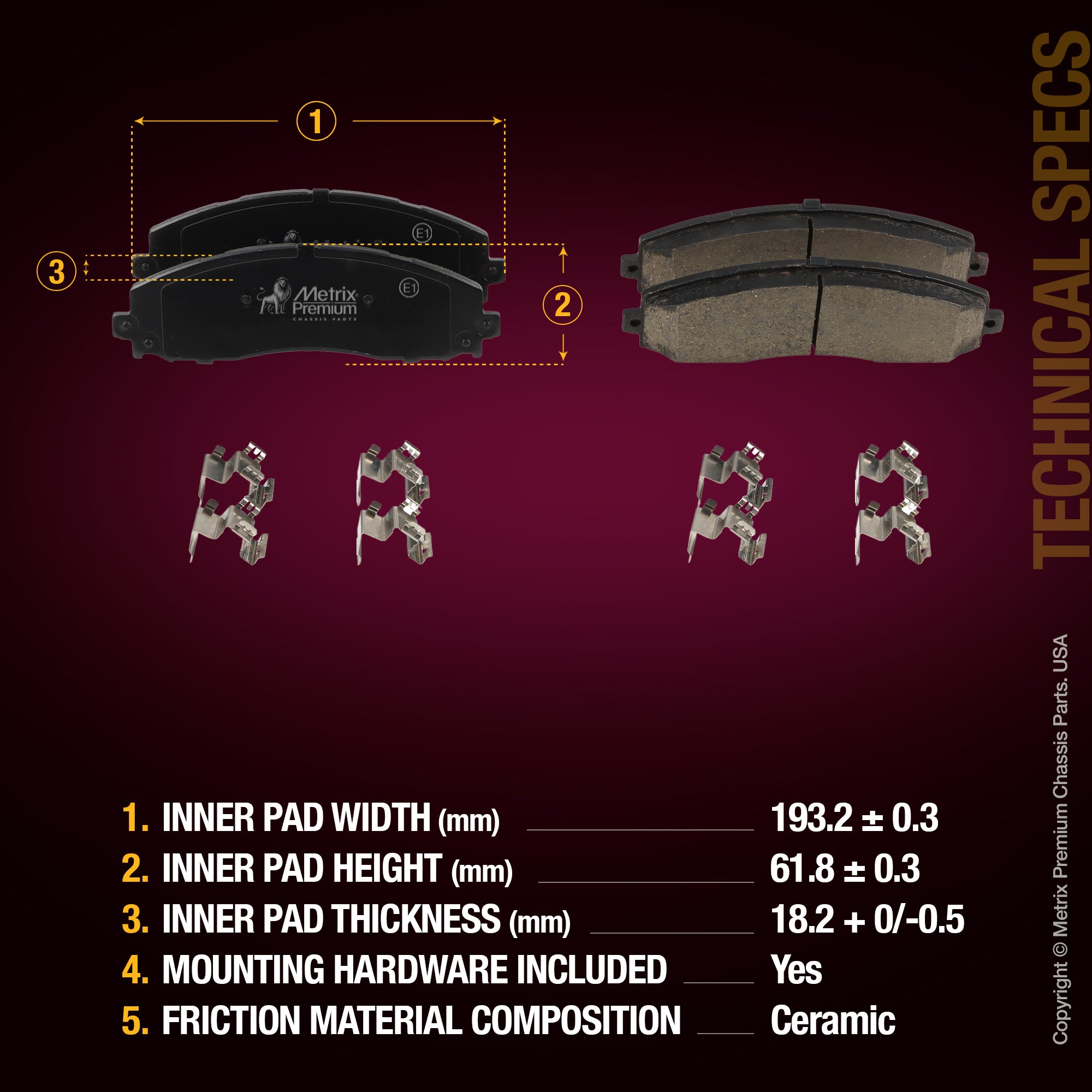 Metrix Premium Rear Disc Brake Pad Set 94056MC aftermarket car parts