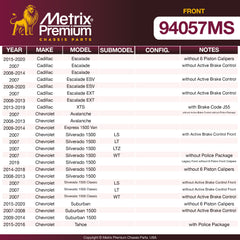 Metrix Premium Front Disc Brake Pad Set 94057MS OEM fit spare parts