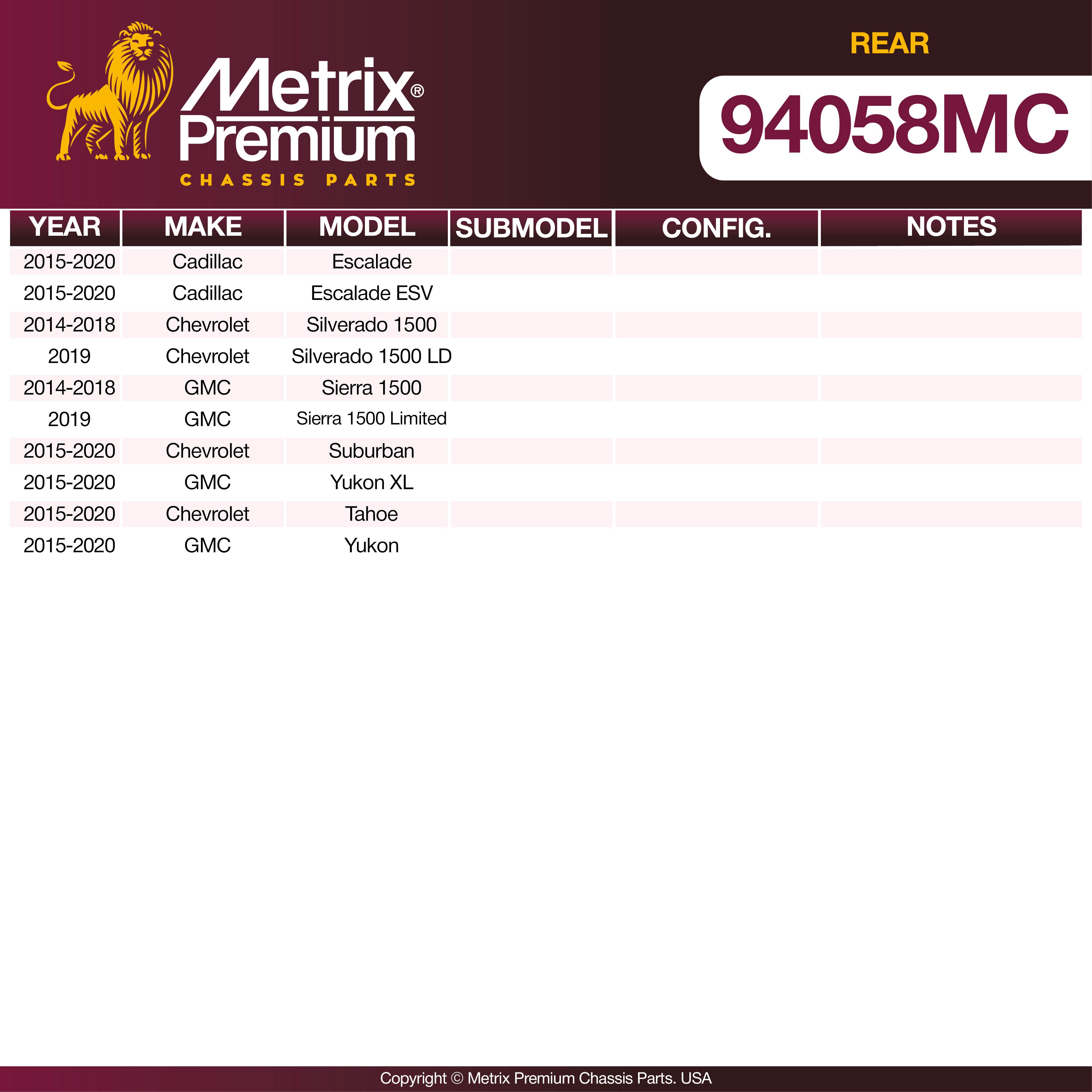 Metrix Premium Rear Disc Brake Pad Set 94058MC OEM fit spare parts