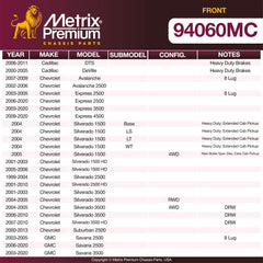 Metrix Premium Front Disc Brake Pad Set 94060MC OEM fit spare parts