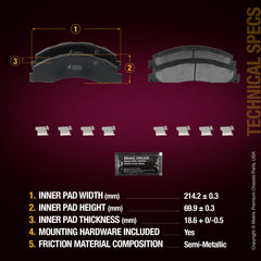 Metrix Premium Front Disc Brake Pad Set 94061MS aftermarket car parts