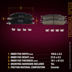 Metrix Premium Rear Disc Brake Pad Set 94062MC aftermarket car parts