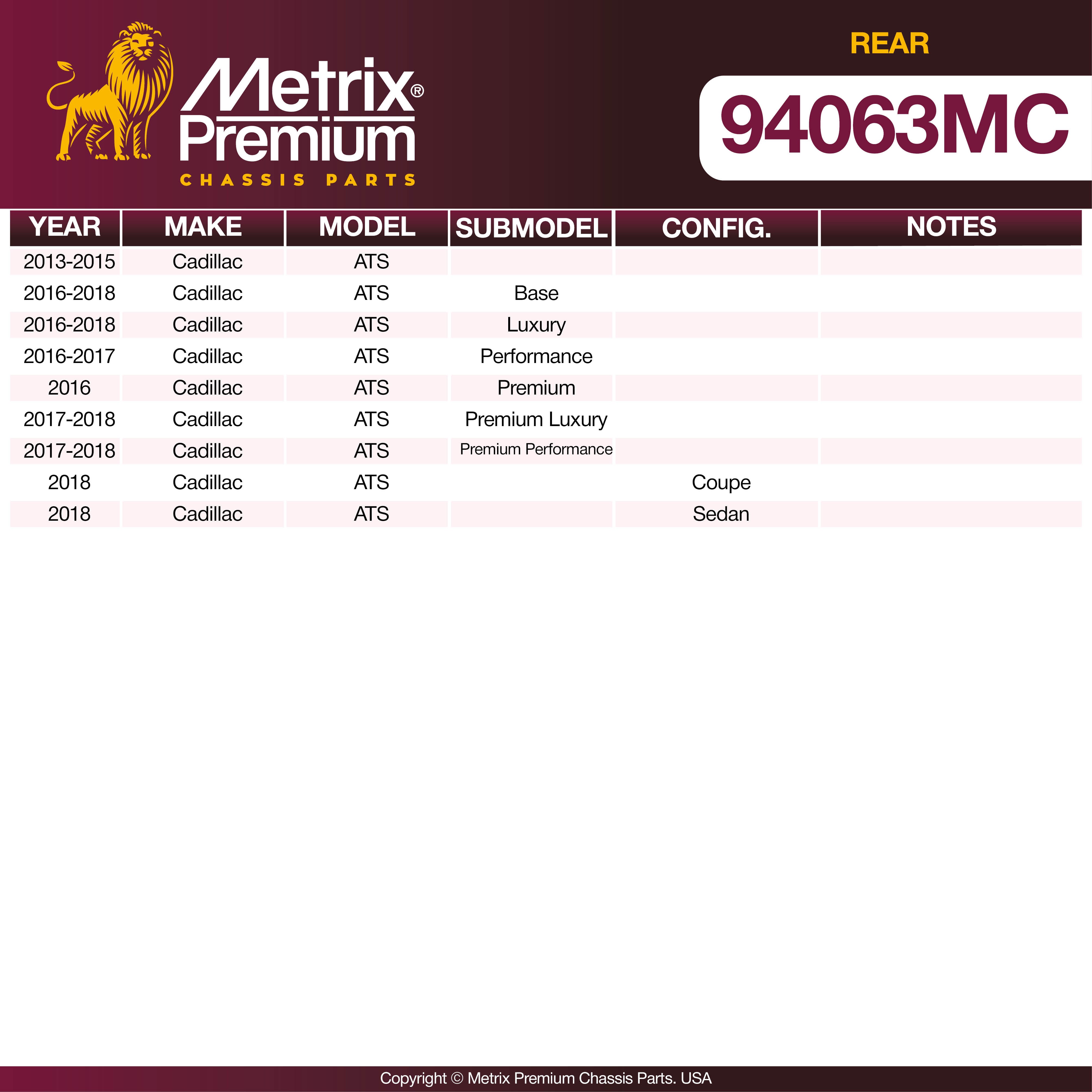 Metrix Premium Rear Disc Brake Pad Set 94063MC OEM fit spare parts