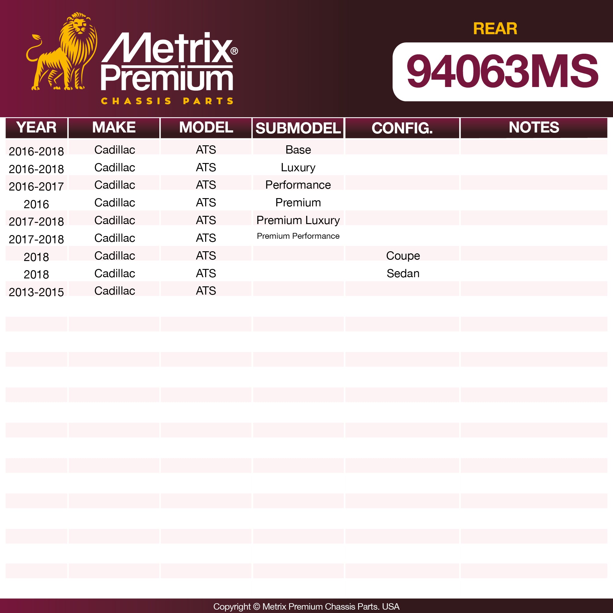 Metrix Premium Chassis Parts  suspension steering brake parts