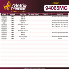 Metrix Premium Front Disc Brake Pad Set 94065MC aftermarket car parts