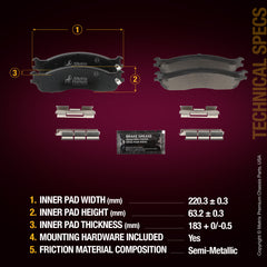 Metrix Premium Front Disc Brake Pad Set 94068MS aftermarket car parts