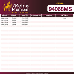 Metrix Premium Front Disc Brake Pad Set 94068MS OEM fit spare parts