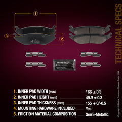 Metrix Premium Chassis Parts Rear Brake Kit 91642MT aftermarket car parts