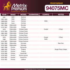 Metrix Premium Front&Rear Disc Brake Pad Set 94075MC aftermarket car parts