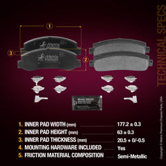 Metrix Premium Front Disc Brake Pad Set 94079MS aftermarket car parts
