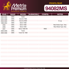 Metrix Premium Front&Rear Disc Brake Pad Set 94082MS aftermarket car parts