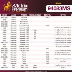 Metrix Premium Rear Disc Brake Pad Set 94083MS OEM fit spare parts