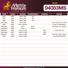 Metrix Premium Rear Disc Brake Pad Set 94083MS aftermarket car parts