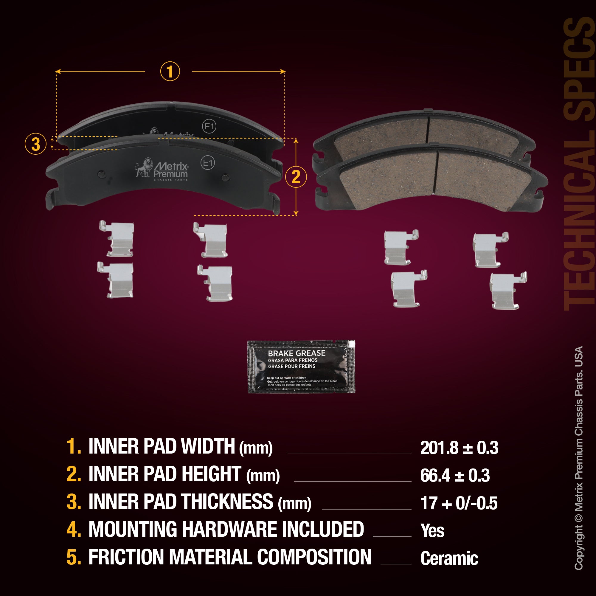 Metrix Premium Rear Disc Brake Pad Set 94084MC aftermarket car parts