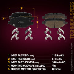 Metrix Premium Chassis Parts Rear Brake Kit 91579MT aftermarket car parts