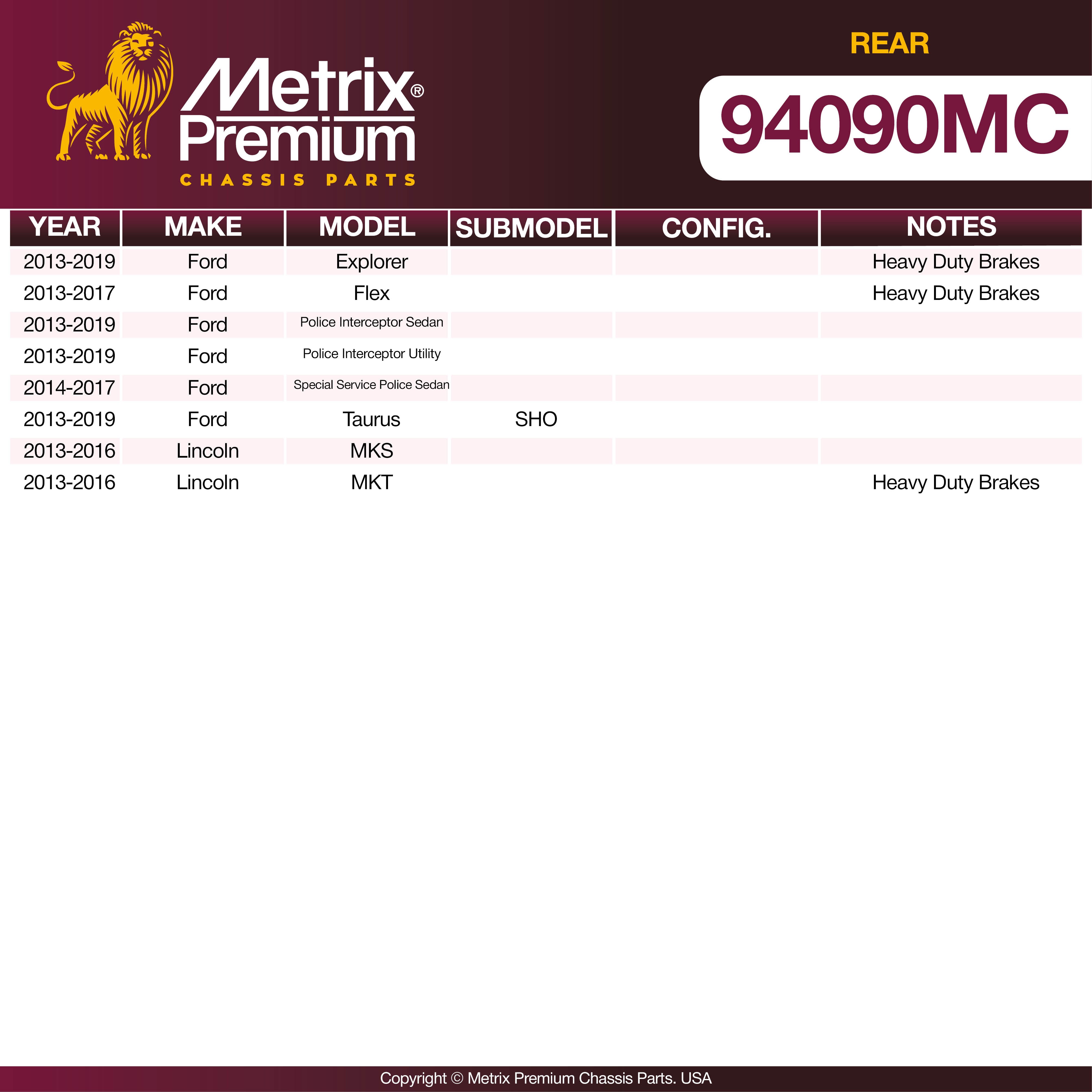 Metrix Premium Rear Disc Brake Pad Set 94090MC OEM fit spare parts