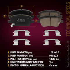 Metrix Premium Front Disc Brake Pad Set 94092MC aftermarket car parts