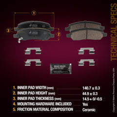 Metrix Premium Rear Disc Brake Pad Set 94100MC aftermarket car parts