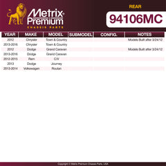 Metrix Premium Rear Disc Brake Pad Set 94106MC OEM fit spare parts