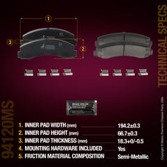 Metrix Premium Chassis Parts Front Brake Kit 91657MT aftermarket car parts