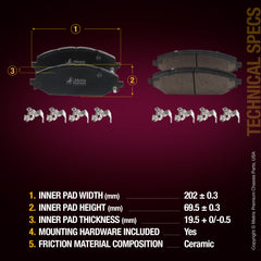 Metrix Premium Front Disc Brake Pad Set 94124MC aftermarket car parts