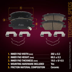 Metrix Premium Front & Rear Brake Pad Kit 95830MT aftermarket car parts