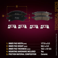 Metrix Premium Front & Rear Brake Pad Kit 95832MT aftermarket car parts