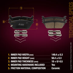 Metrix Premium Rear Disc Brake Pad Set 94129MC aftermarket car parts