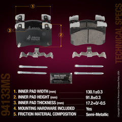 Metrix Premium Chassis Parts Front Disc Brake Pad Set 94133MS aftermarket car parts