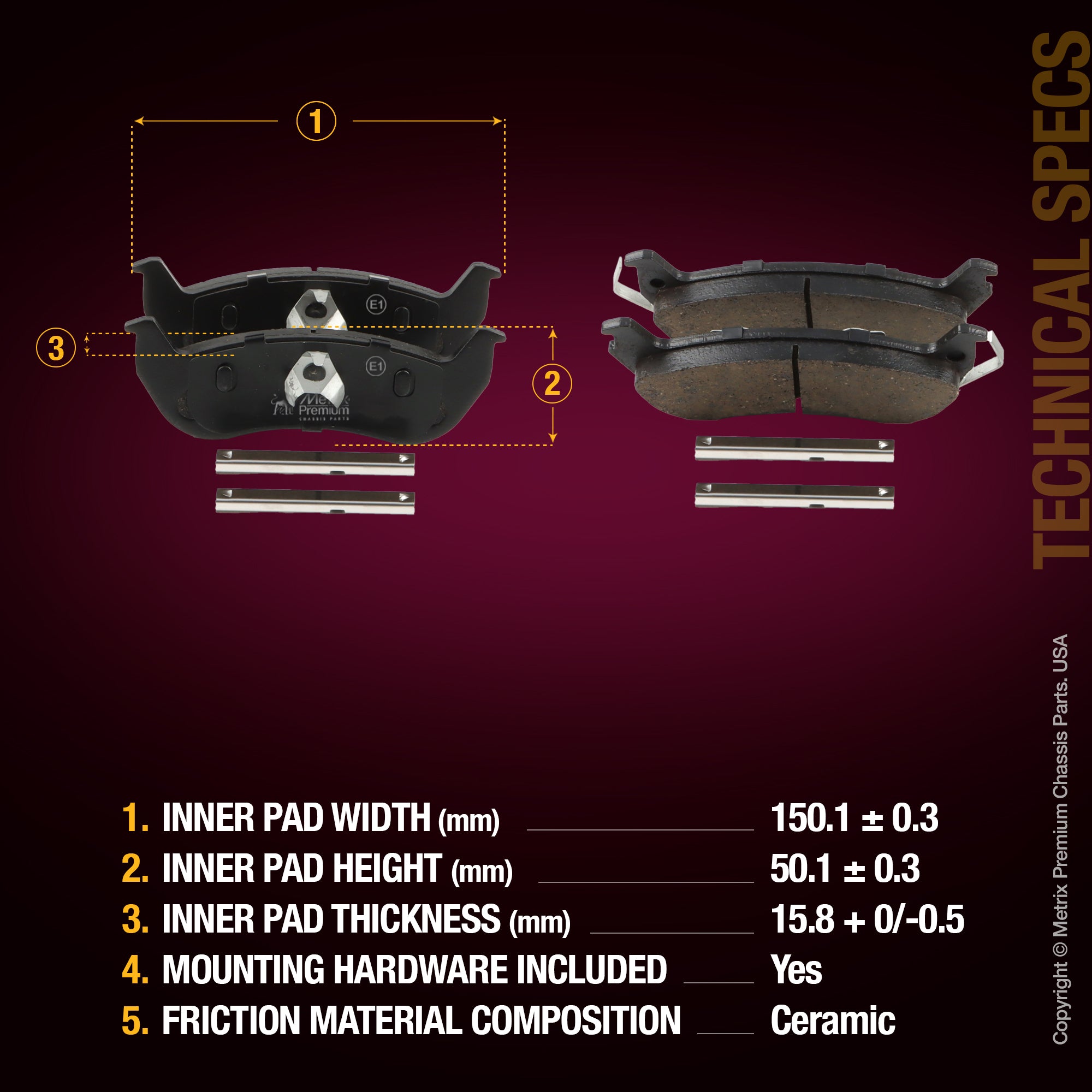 Metrix Premium Rear Disc Brake Pad Set 94138MC aftermarket car parts