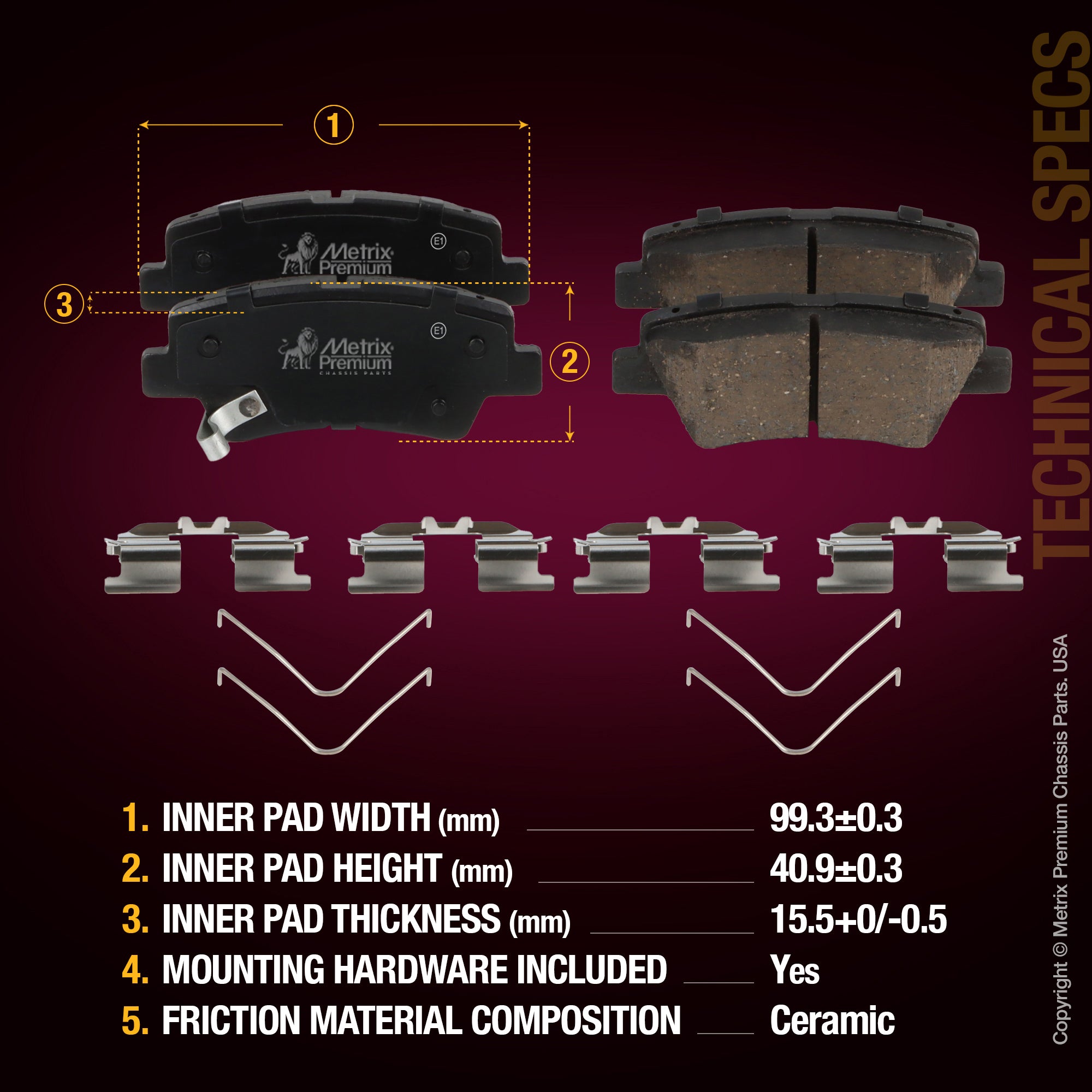 Metrix Premium Front & Rear Brake Pad Kit 95798MT suspension steering brake parts