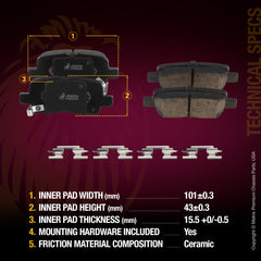 WHAT'S IN THE KIT: 2x Rear Brake Rotor 08.B437.11, 1x Rear Ceramic Brake Pad Set D865